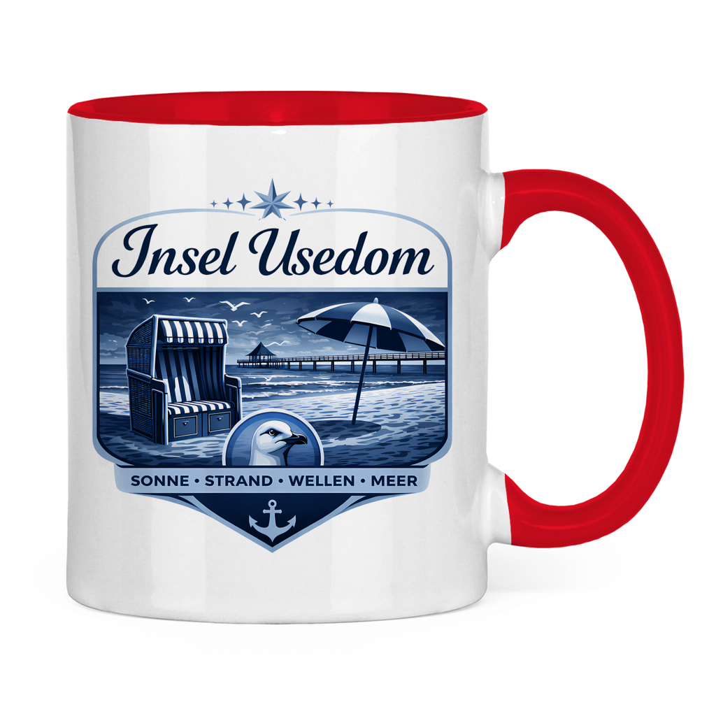 Keramik-Tasse zweifarbig   Insel Usedom #611