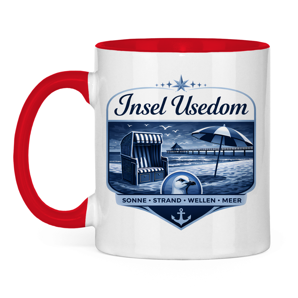 Keramik-Tasse zweifarbig   Insel Usedom #611