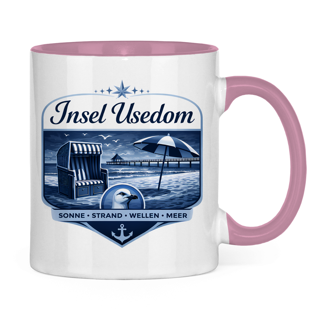 Keramik-Tasse zweifarbig   Insel Usedom #611