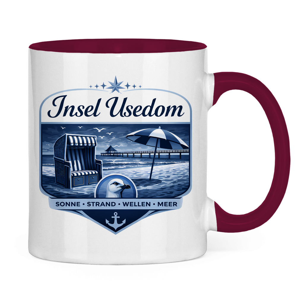Keramik-Tasse zweifarbig   Insel Usedom #611