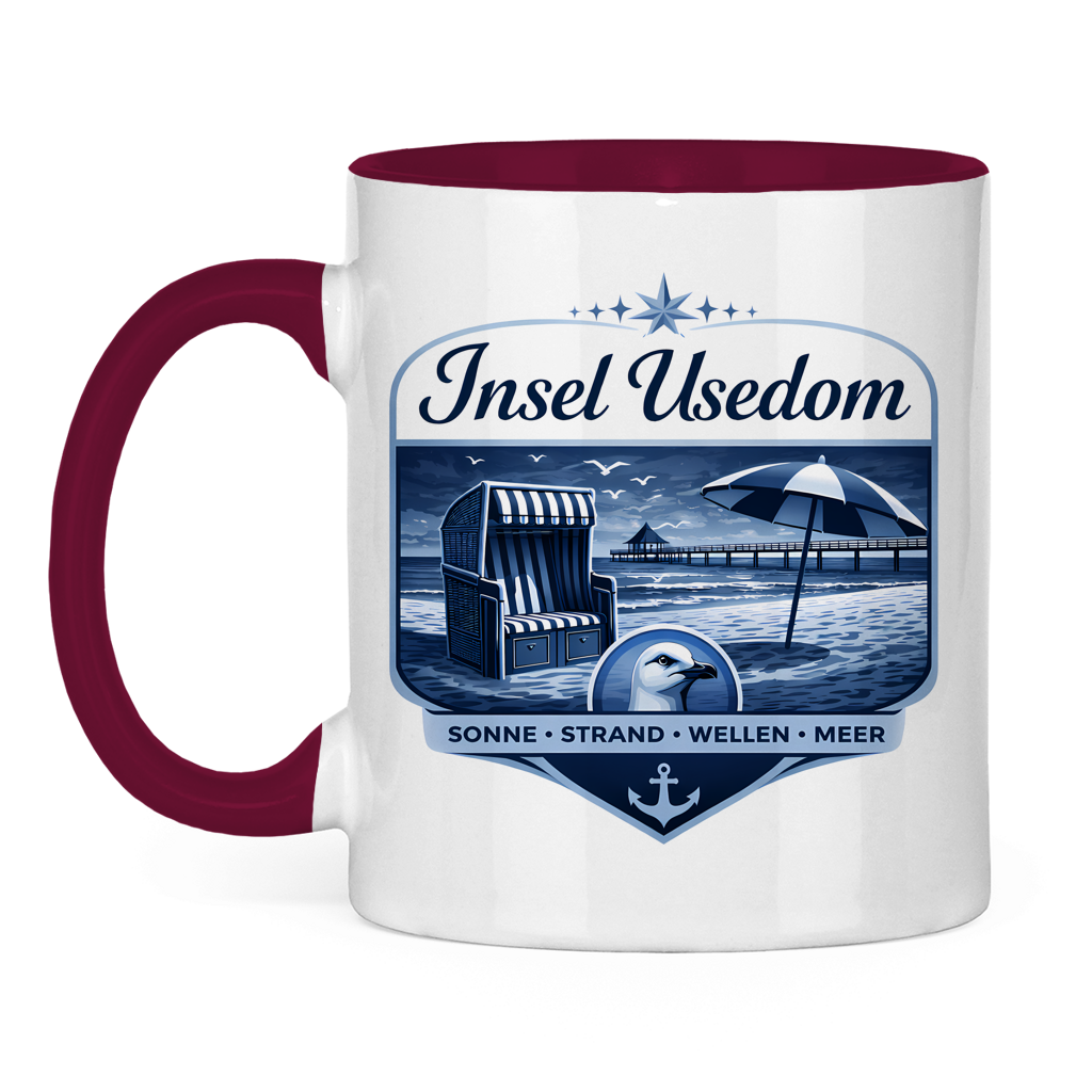 Keramik-Tasse zweifarbig   Insel Usedom #611