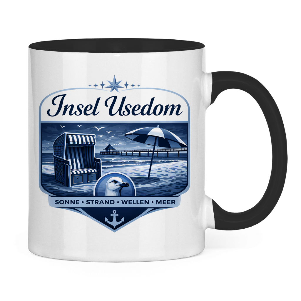 Keramik-Tasse zweifarbig   Insel Usedom #611