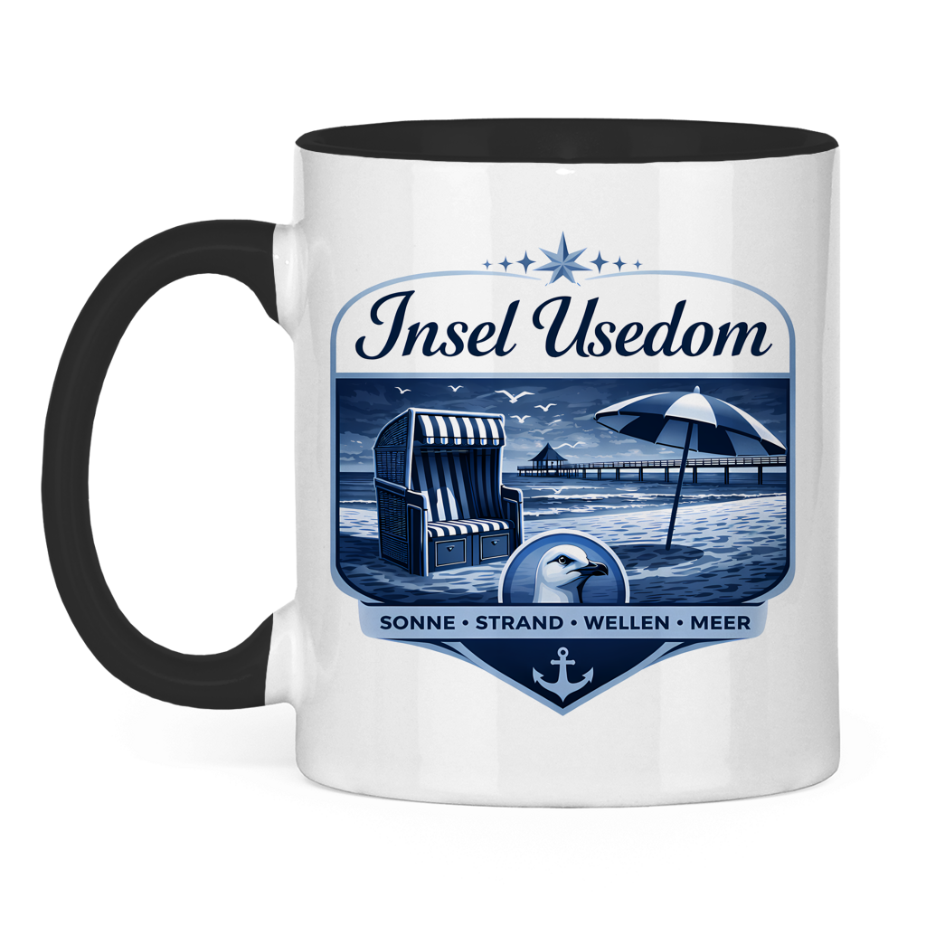 Keramik-Tasse zweifarbig   Insel Usedom #611