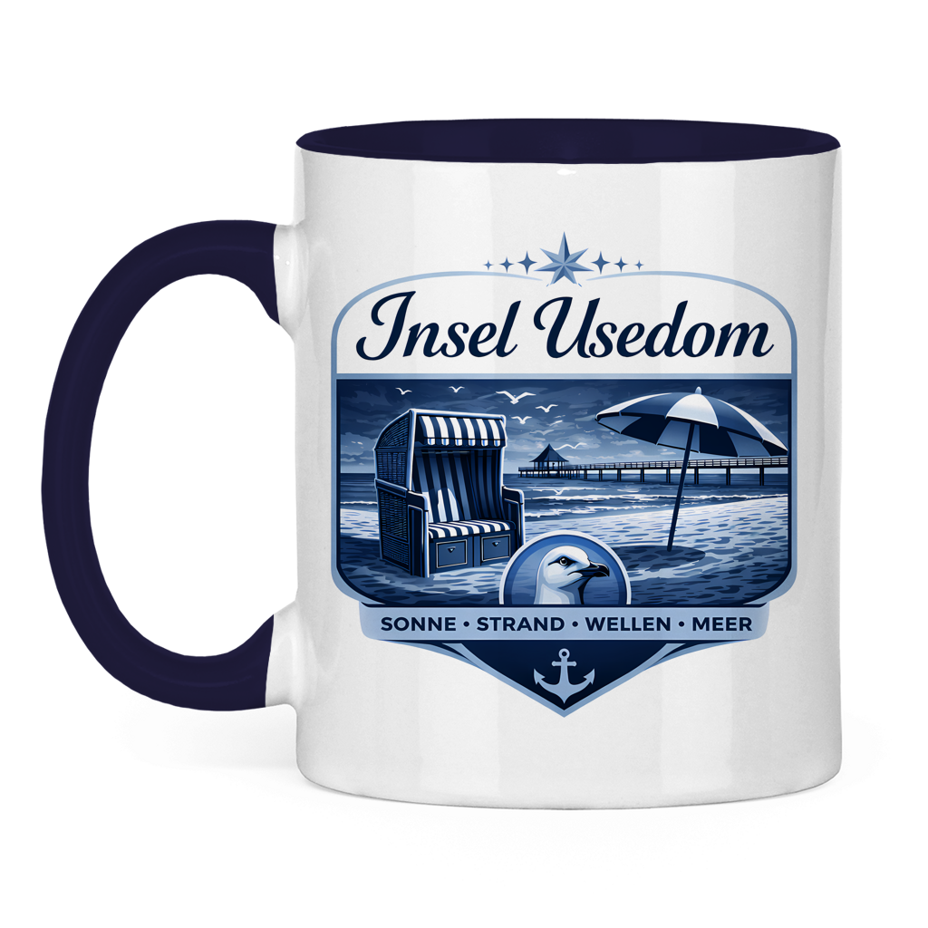 Keramik-Tasse zweifarbig   Insel Usedom #611