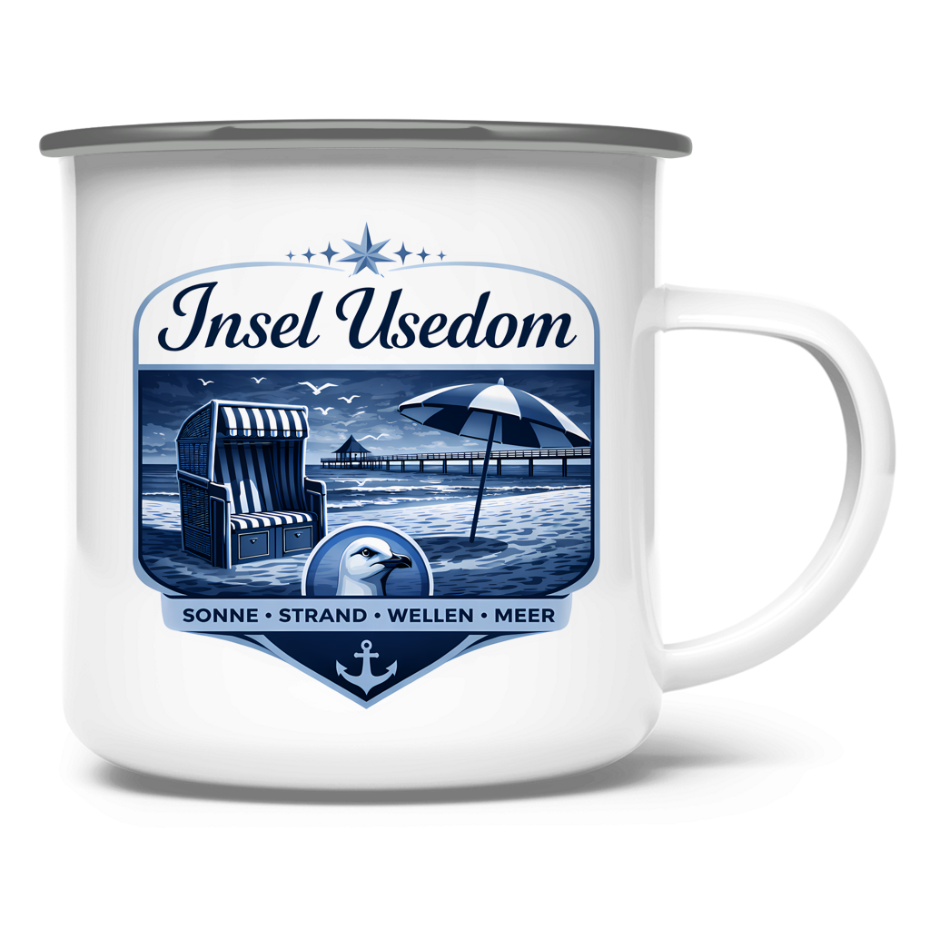 Emaille Tasse   Insel Usedom #611
