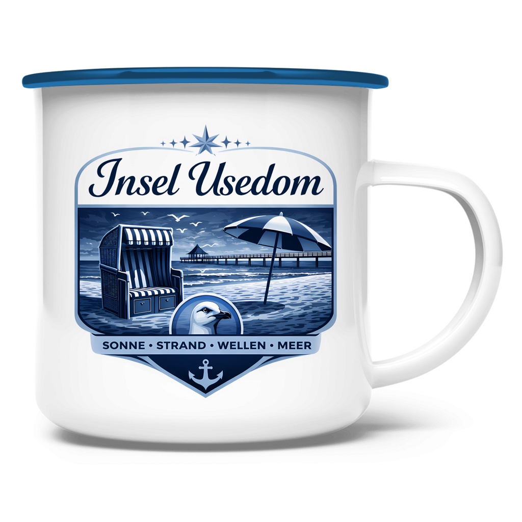 Emaille Tasse   Insel Usedom #611