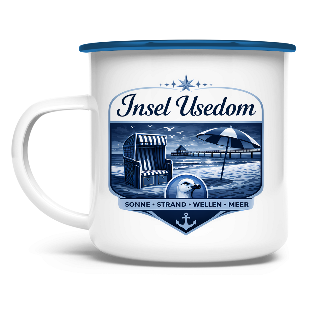 Emaille Tasse   Insel Usedom #611