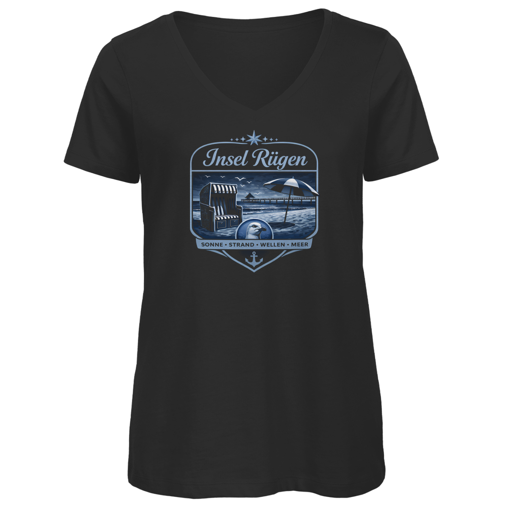T-Shirt Damen V-Neck  Insel Rügen #612