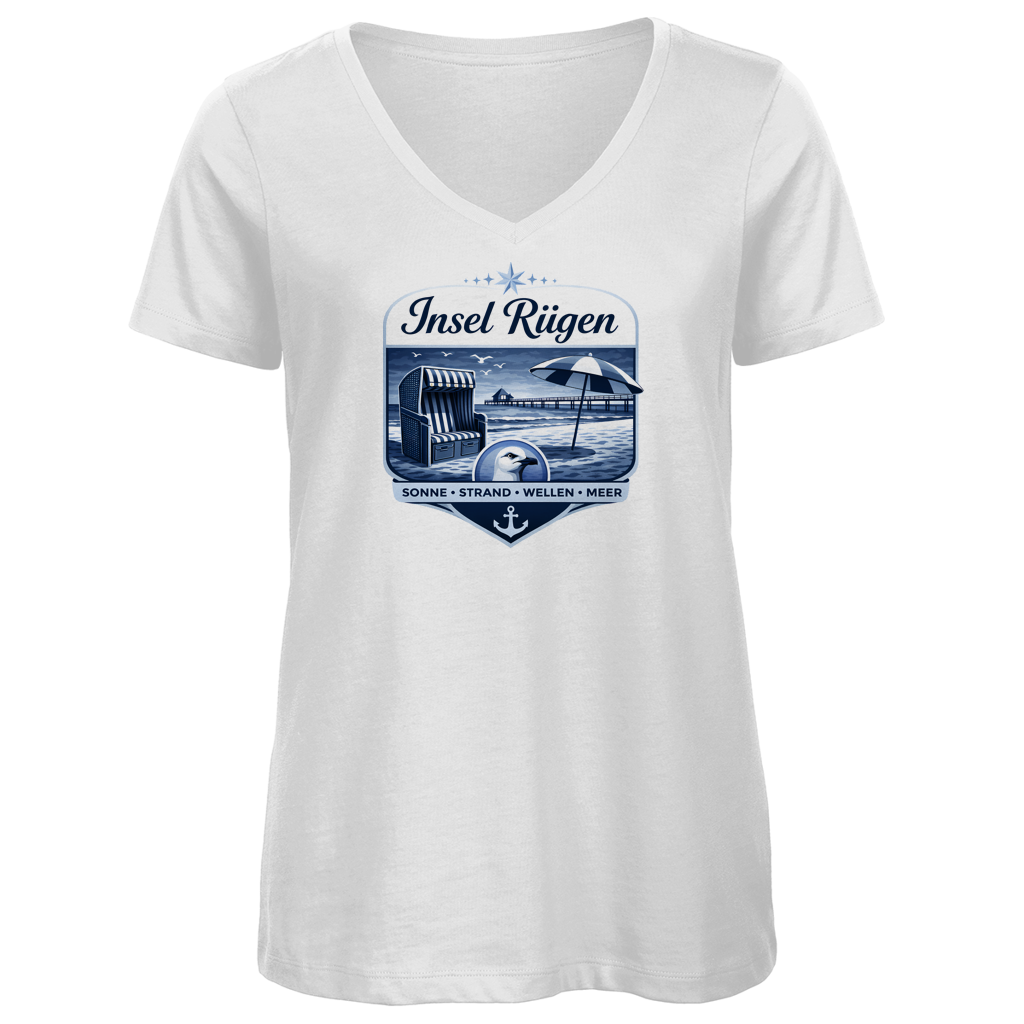 T-Shirt Damen V-Neck  Insel Rügen #612
