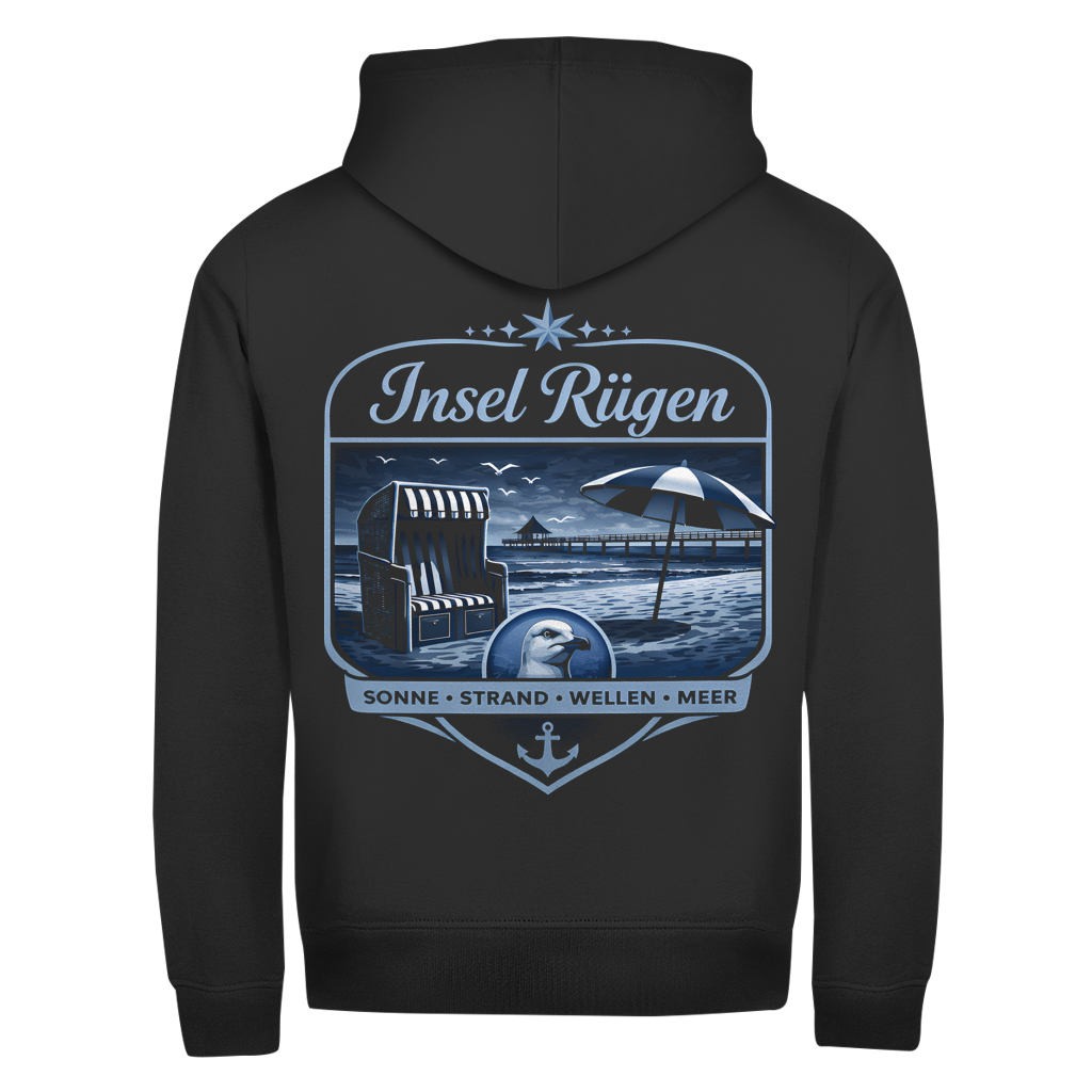 Hoodie-Jacke   Insel Rügen #612  - beidseitiger Druck