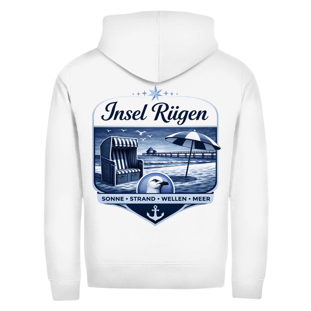 Hoodie-Jacke   Insel Rügen #612  - beidseitiger Druck