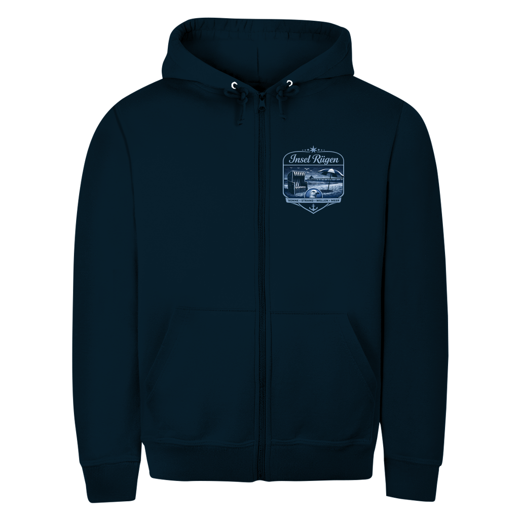 Hoodie-Jacke   Insel Rügen #612  - beidseitiger Druck