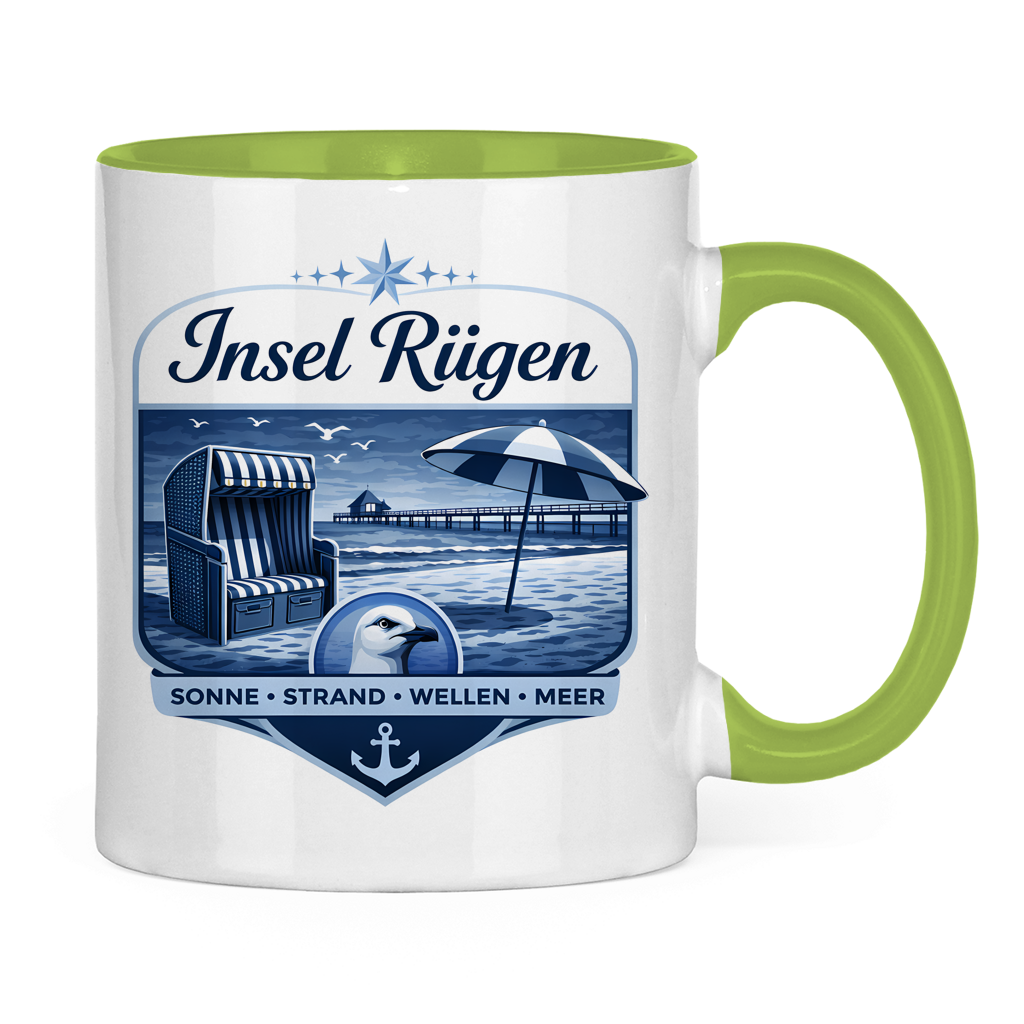 Keramik-Tasse zweifarbig   Insel Rügen #612