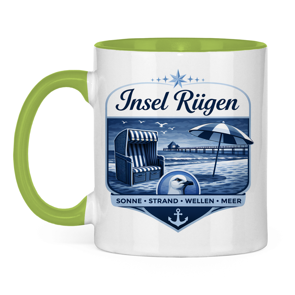 Keramik-Tasse zweifarbig   Insel Rügen #612