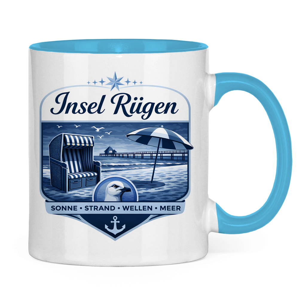 Keramik-Tasse zweifarbig   Insel Rügen #612