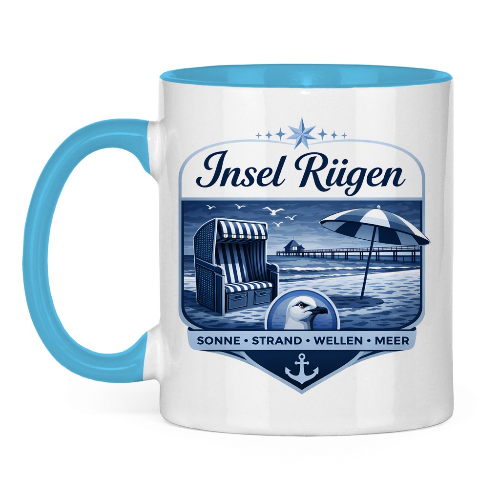 Keramik-Tasse zweifarbig   Insel Rügen #612