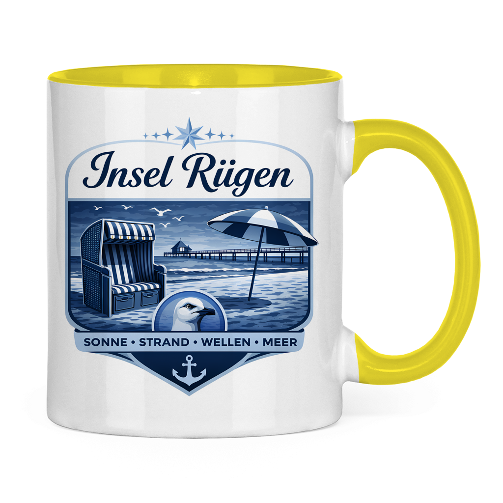 Keramik-Tasse zweifarbig   Insel Rügen #612