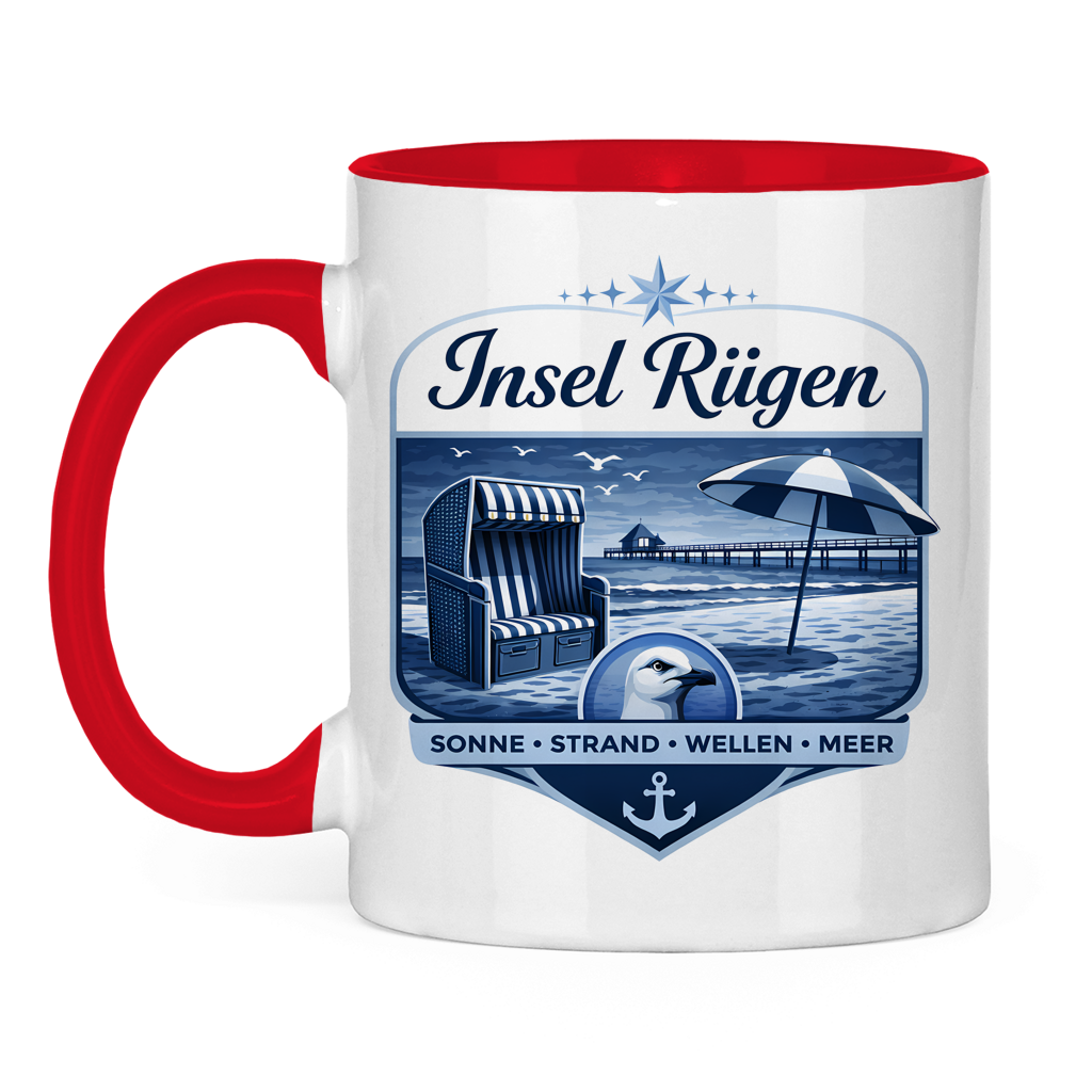 Keramik-Tasse zweifarbig   Insel Rügen #612