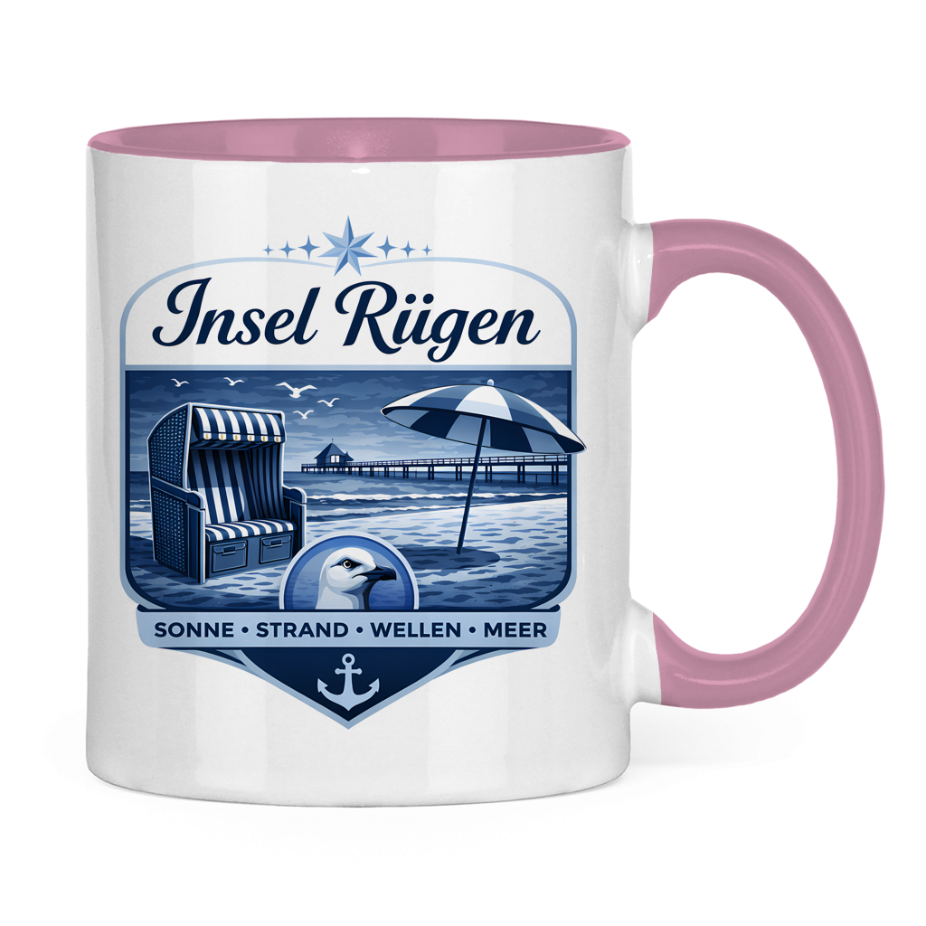 Keramik-Tasse zweifarbig   Insel Rügen #612