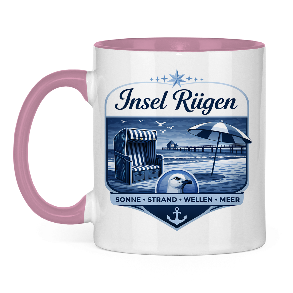 Keramik-Tasse zweifarbig   Insel Rügen #612
