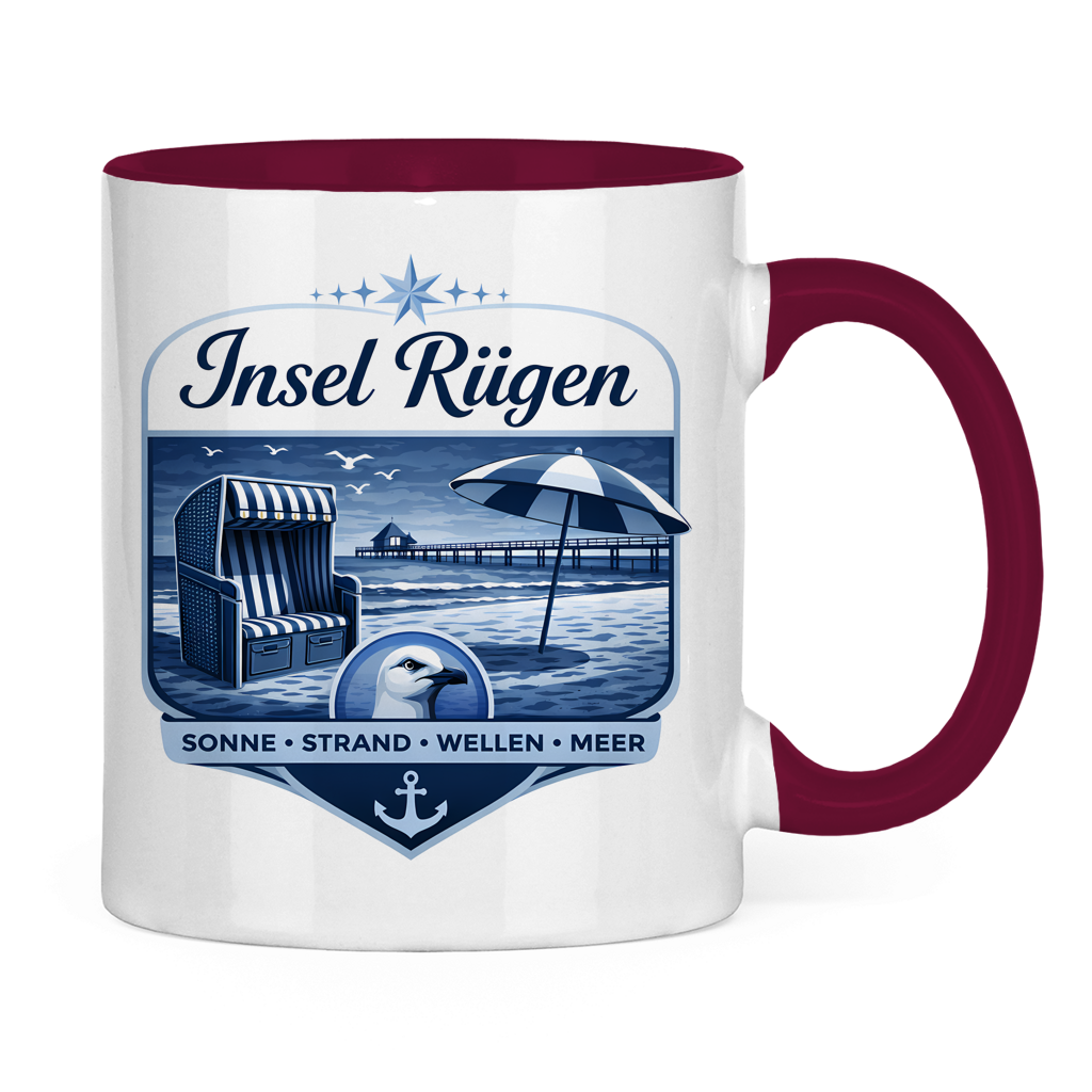 Keramik-Tasse zweifarbig   Insel Rügen #612