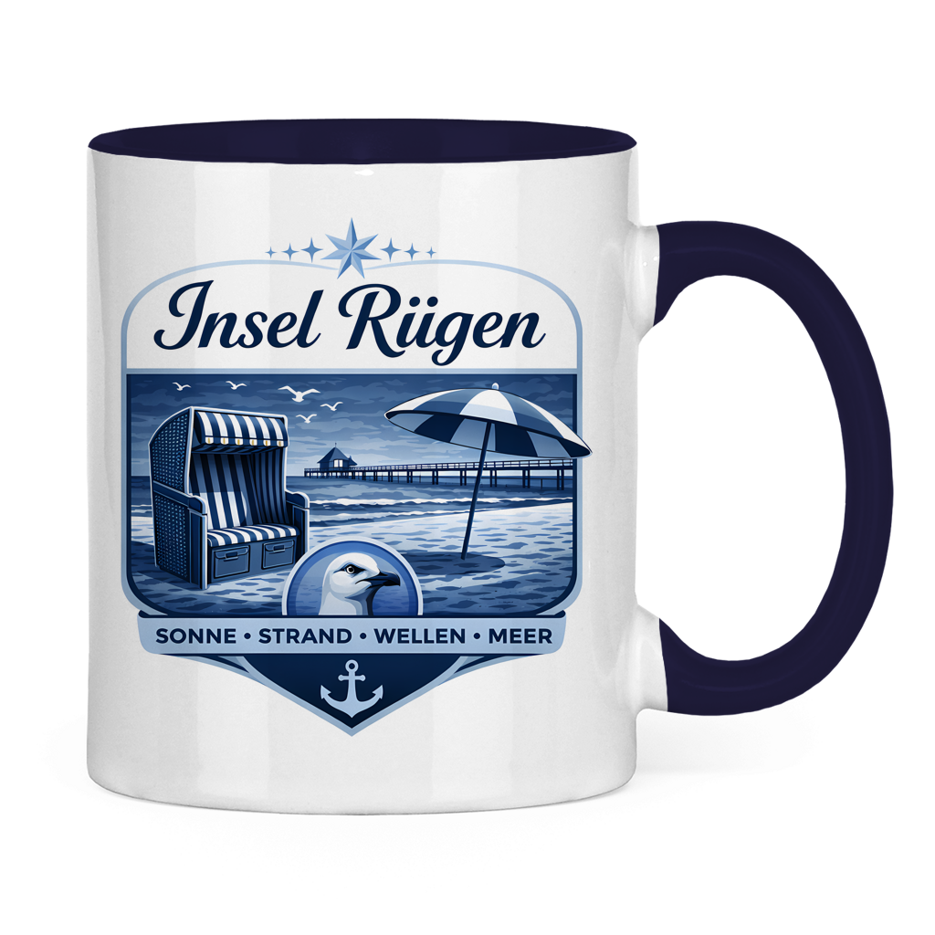 Keramik-Tasse zweifarbig   Insel Rügen #612