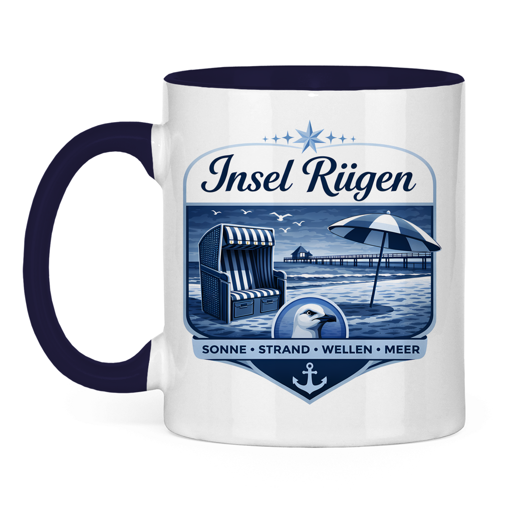 Keramik-Tasse zweifarbig   Insel Rügen #612