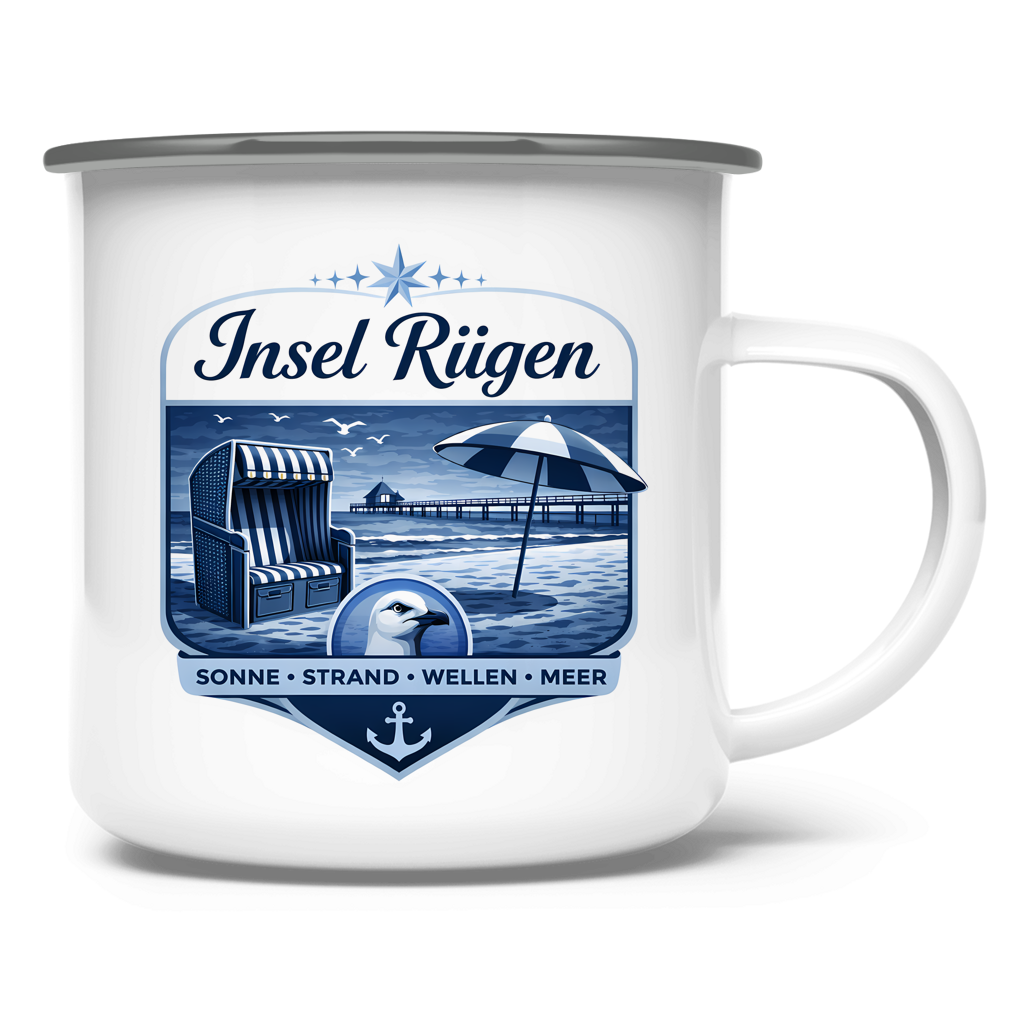 Emaille Tasse  Insel Rügen #612