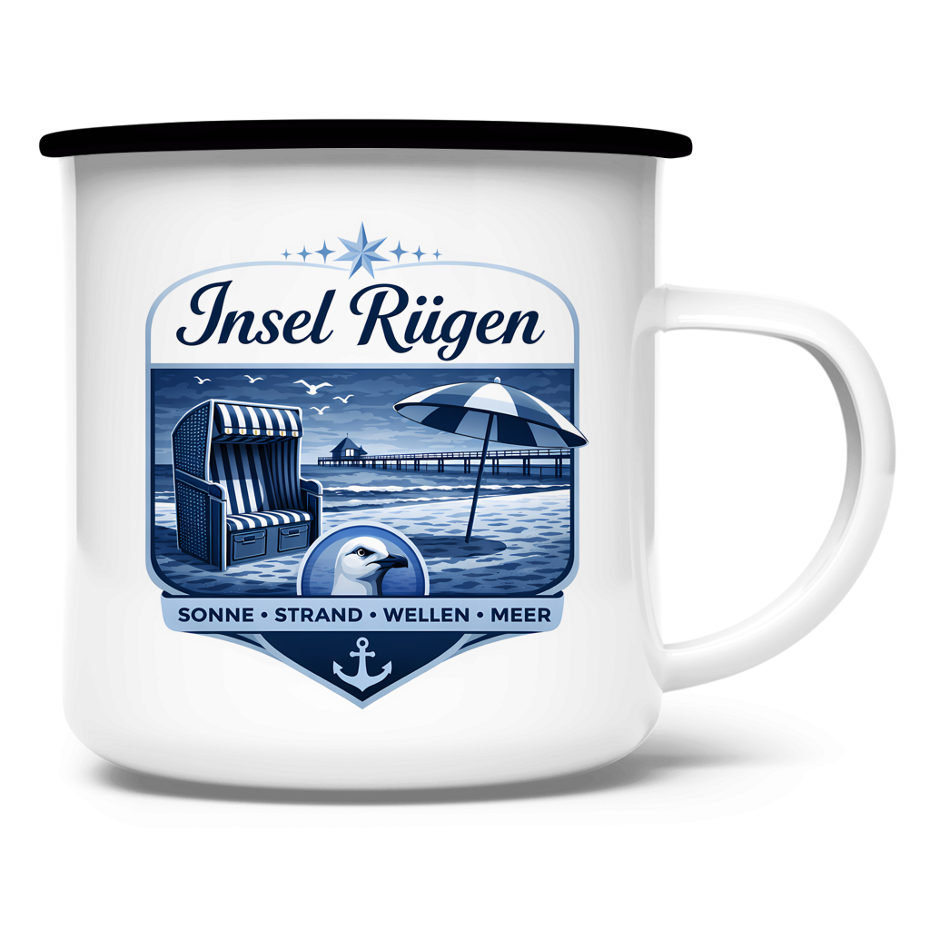 Emaille Tasse  Insel Rügen #612