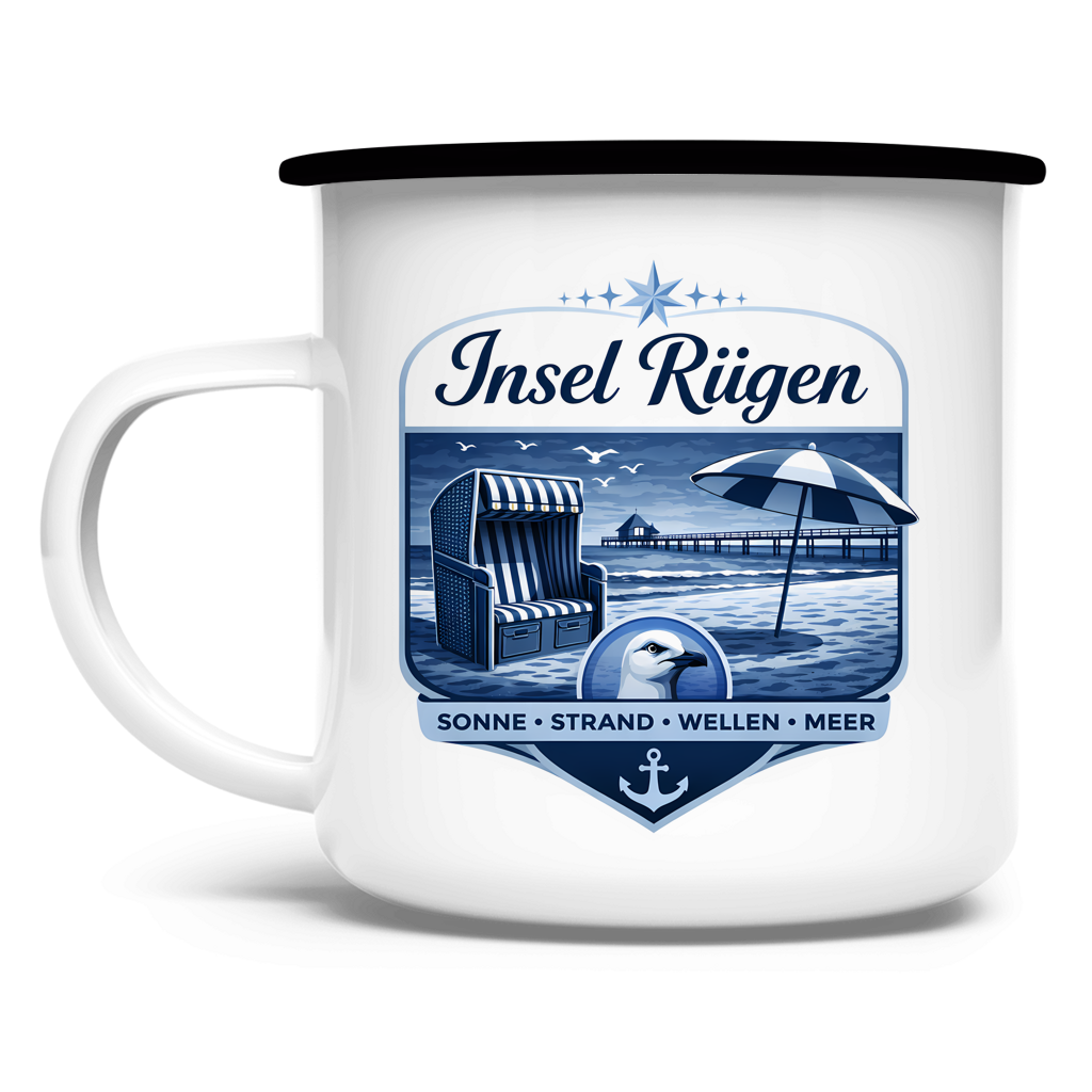 Emaille Tasse  Insel Rügen #612