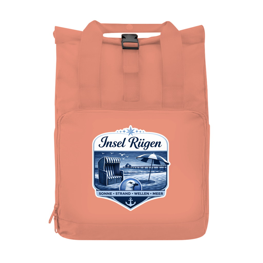 Rucksack mit Seitentasche   Insel Rügen #612  Gr. S