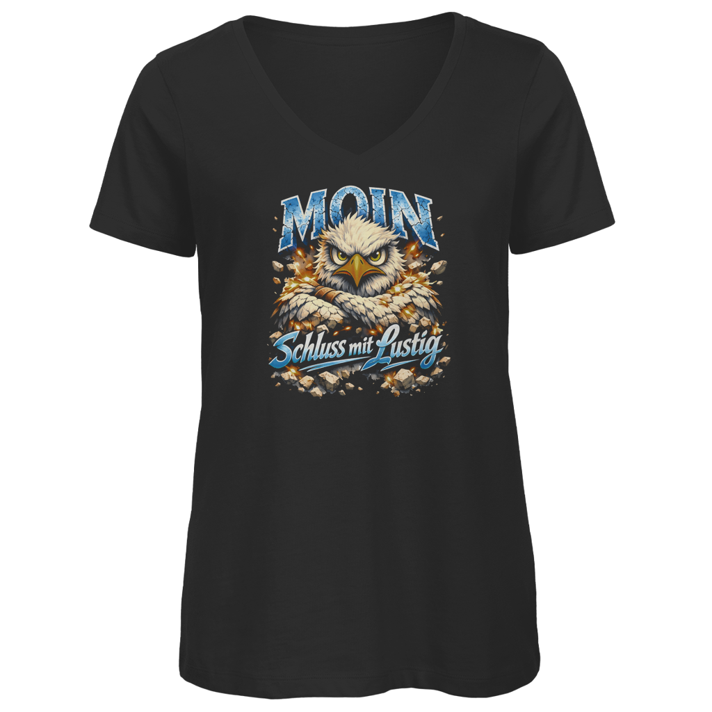 T-Shirt Damen V-Neck   MOIN Schluss mit lustig #567