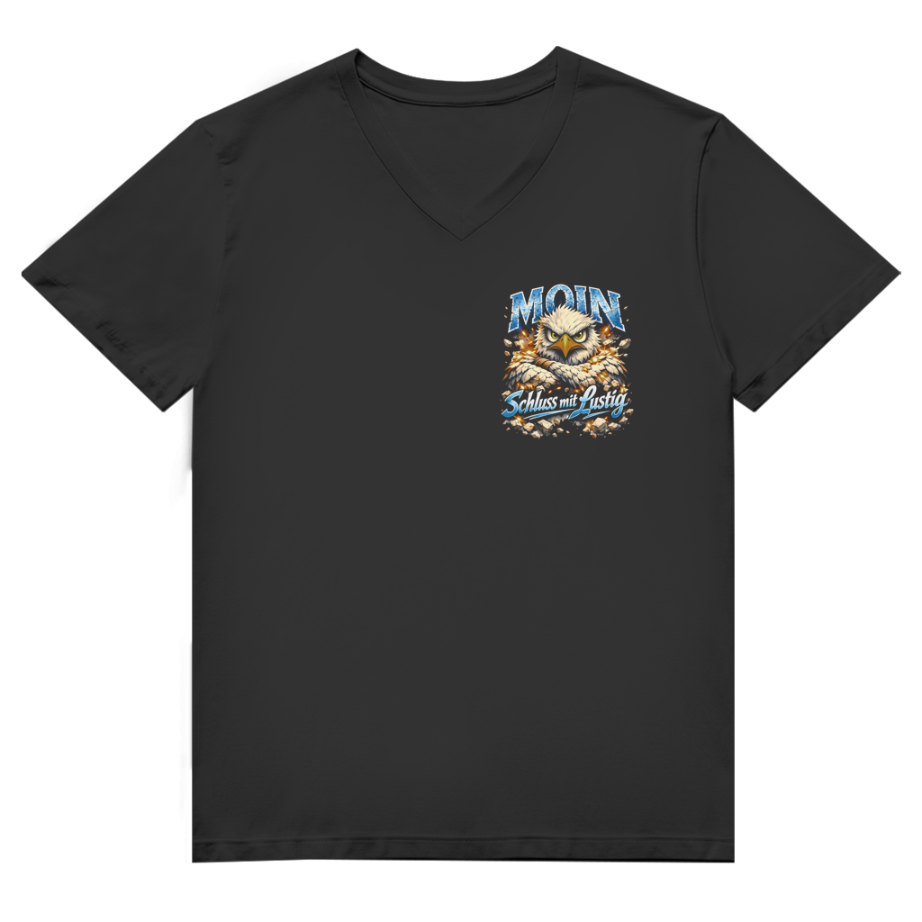 T-Shirt Herren V-Neck   MOIN Schluss mit lustig #567