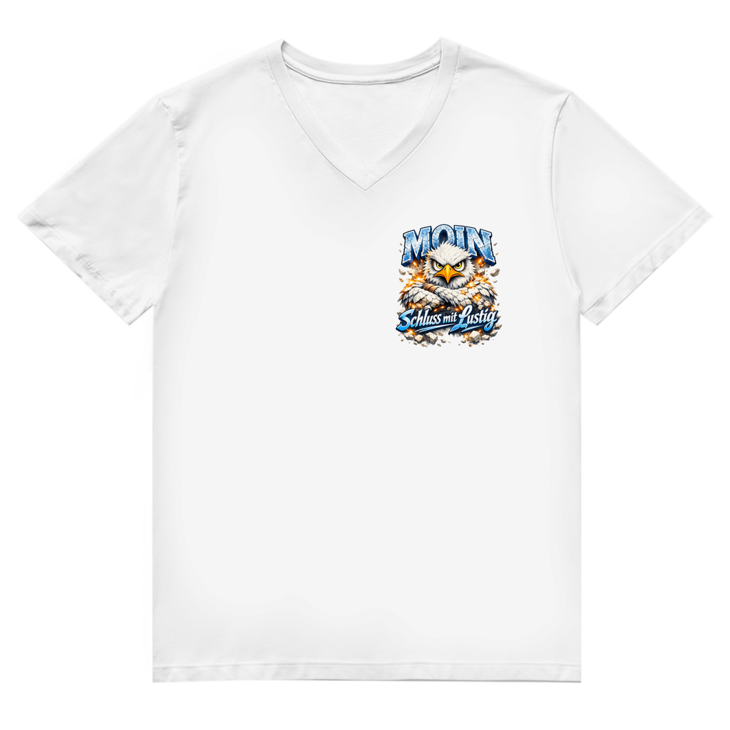 T-Shirt Herren V-Neck   MOIN Schluss mit lustig #567