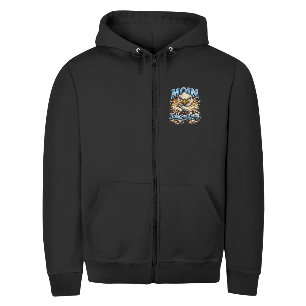 Hoodie-Jacke  MOIN Schluss mit lustig #567  - beidseitiger Druck