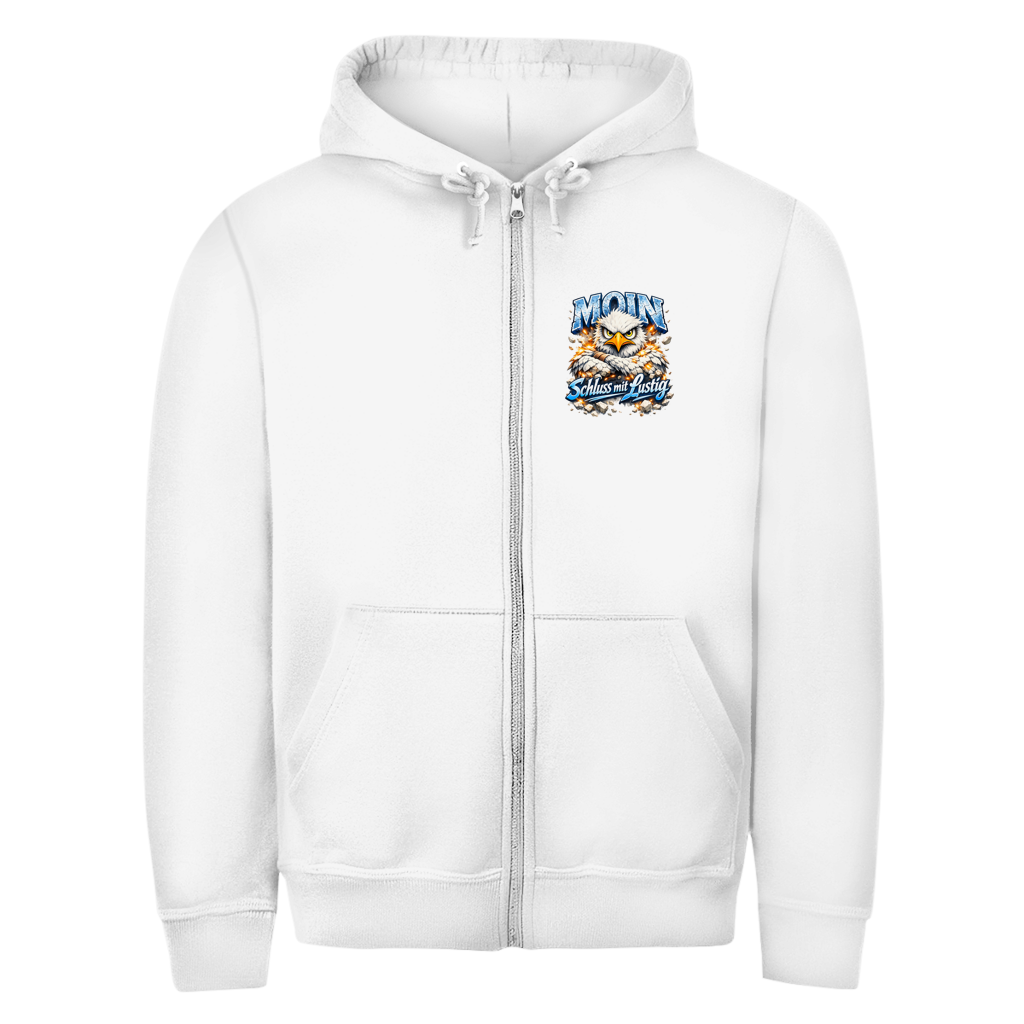 Hoodie-Jacke  MOIN Schluss mit lustig #567  - beidseitiger Druck