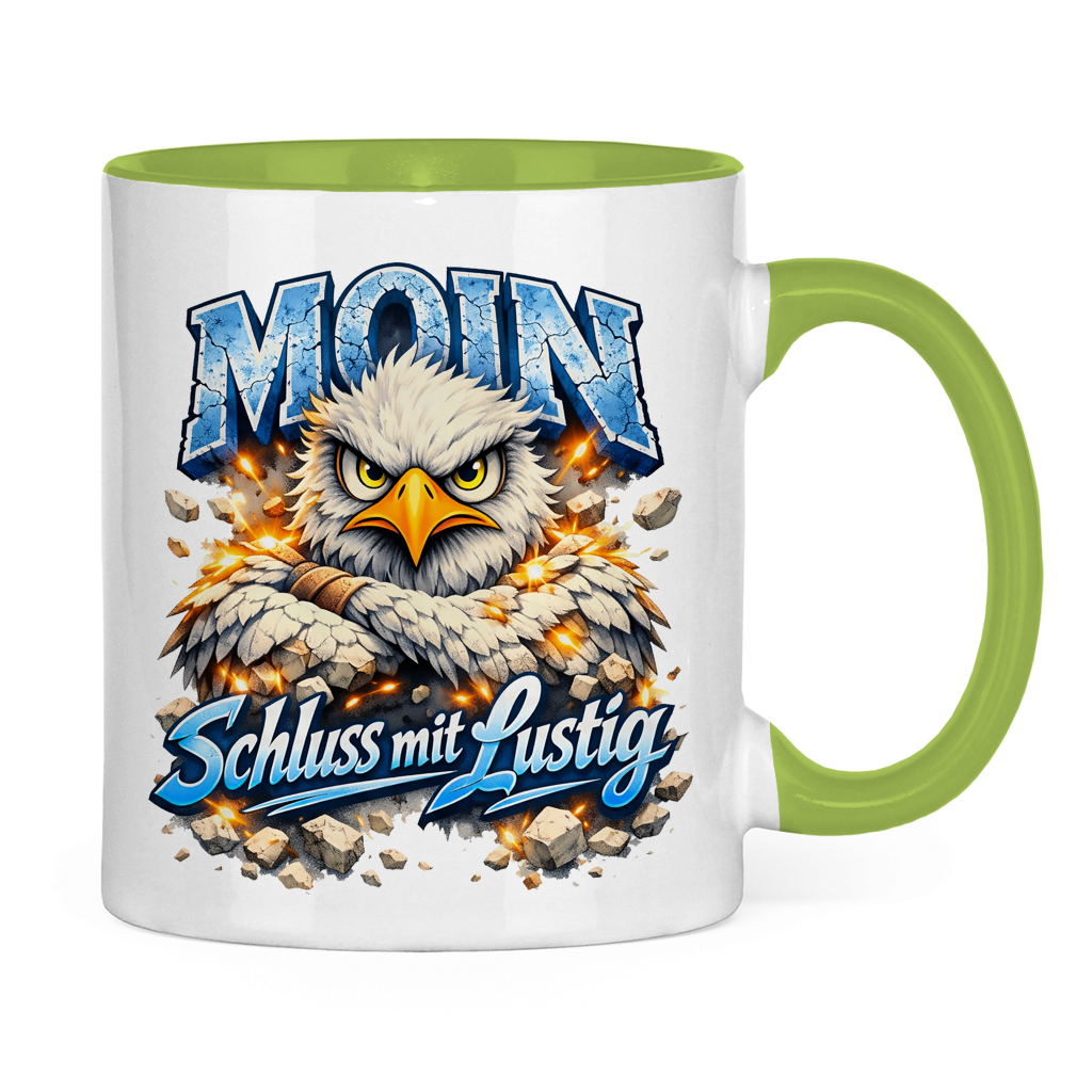 Keramik-Tasse zweifarbig   MOIN Schluss mit lustig #567