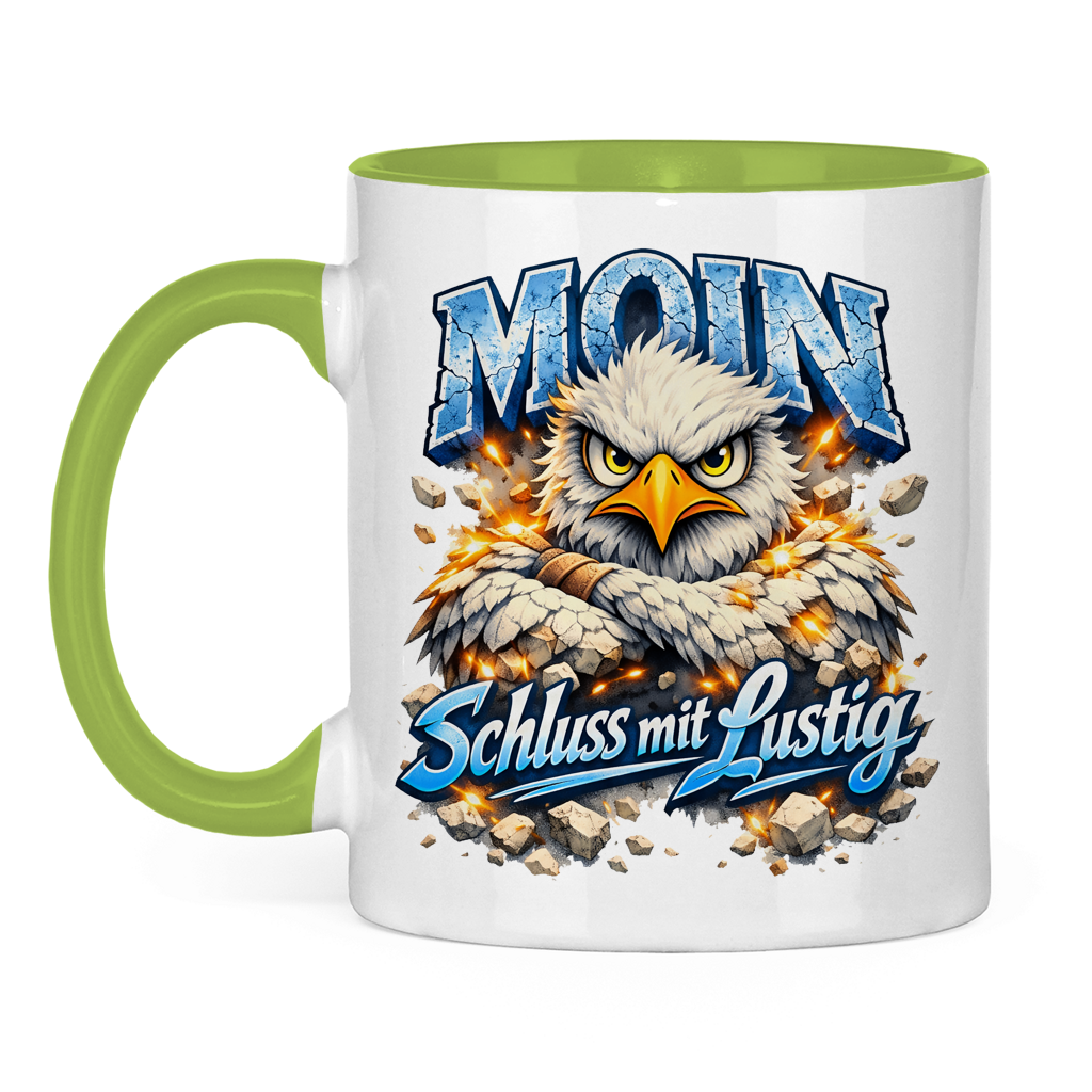 Keramik-Tasse zweifarbig   MOIN Schluss mit lustig #567