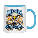 Keramik-Tasse zweifarbig   MOIN Schluss mit lustig #567