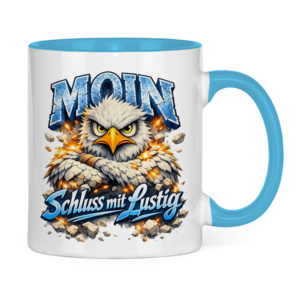 Keramik-Tasse zweifarbig   MOIN Schluss mit lustig #567