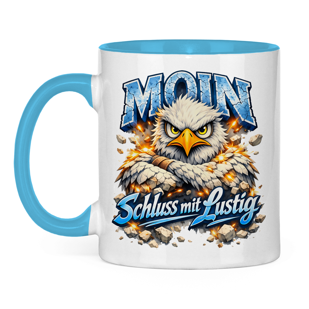 Keramik-Tasse zweifarbig   MOIN Schluss mit lustig #567
