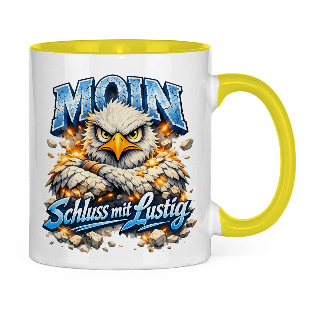 Keramik-Tasse zweifarbig   MOIN Schluss mit lustig #567