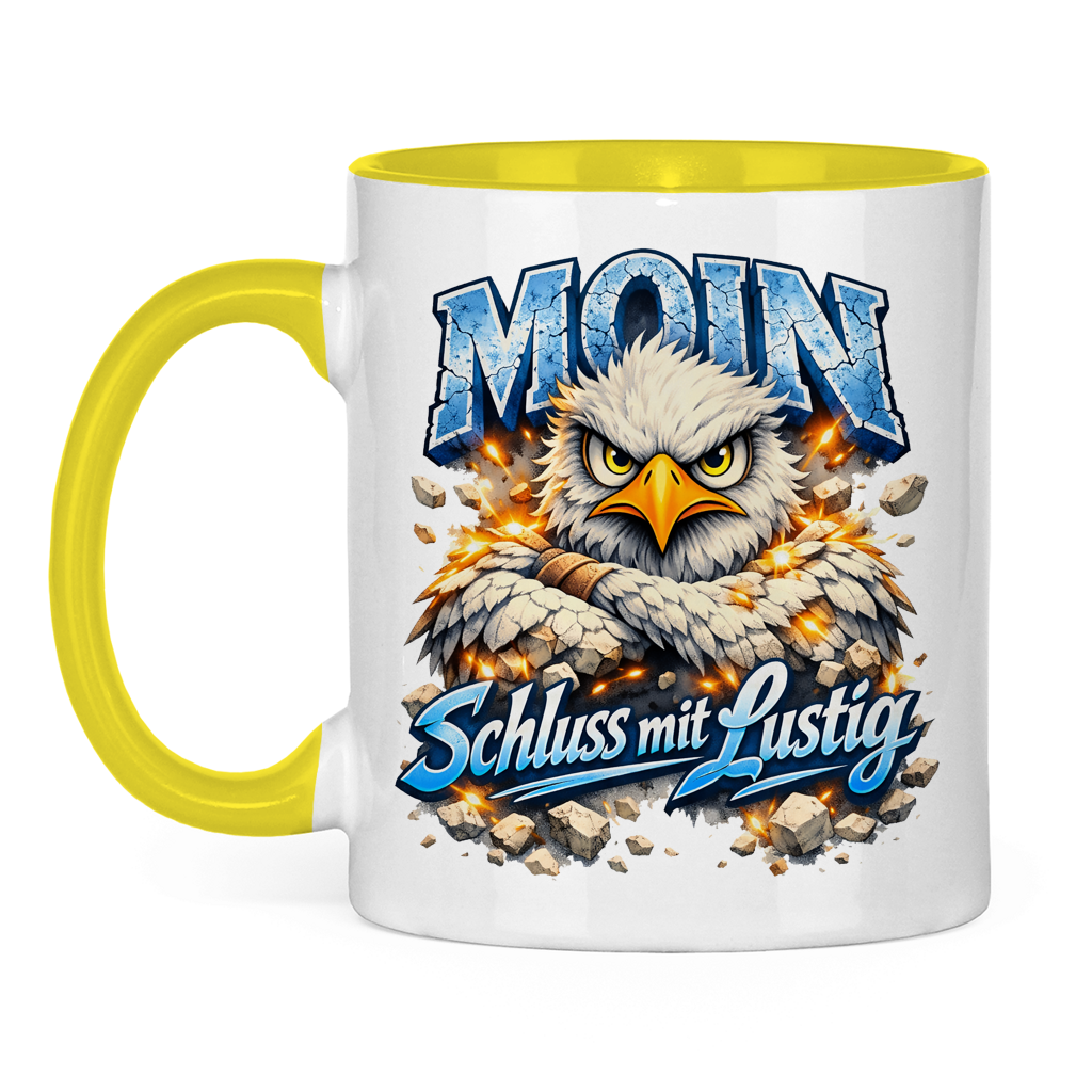 Keramik-Tasse zweifarbig   MOIN Schluss mit lustig #567