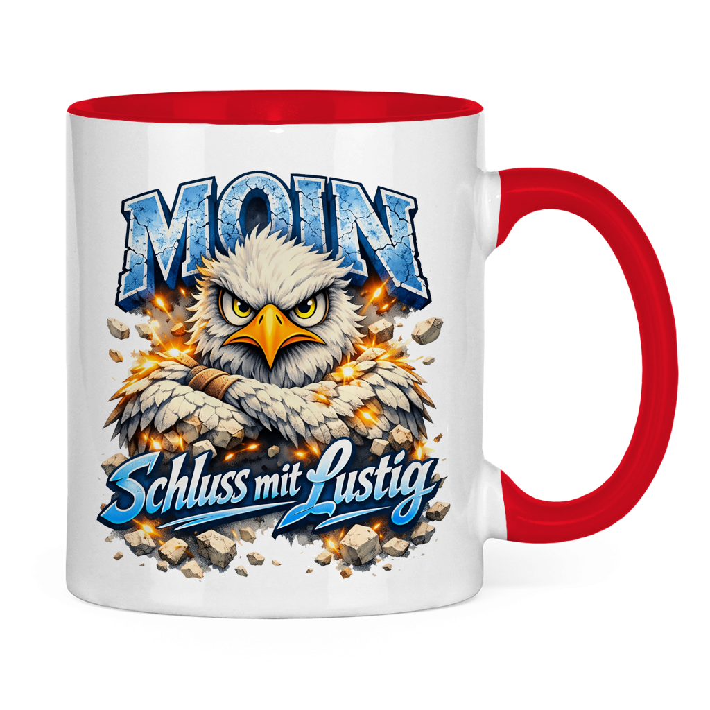Keramik-Tasse zweifarbig   MOIN Schluss mit lustig #567