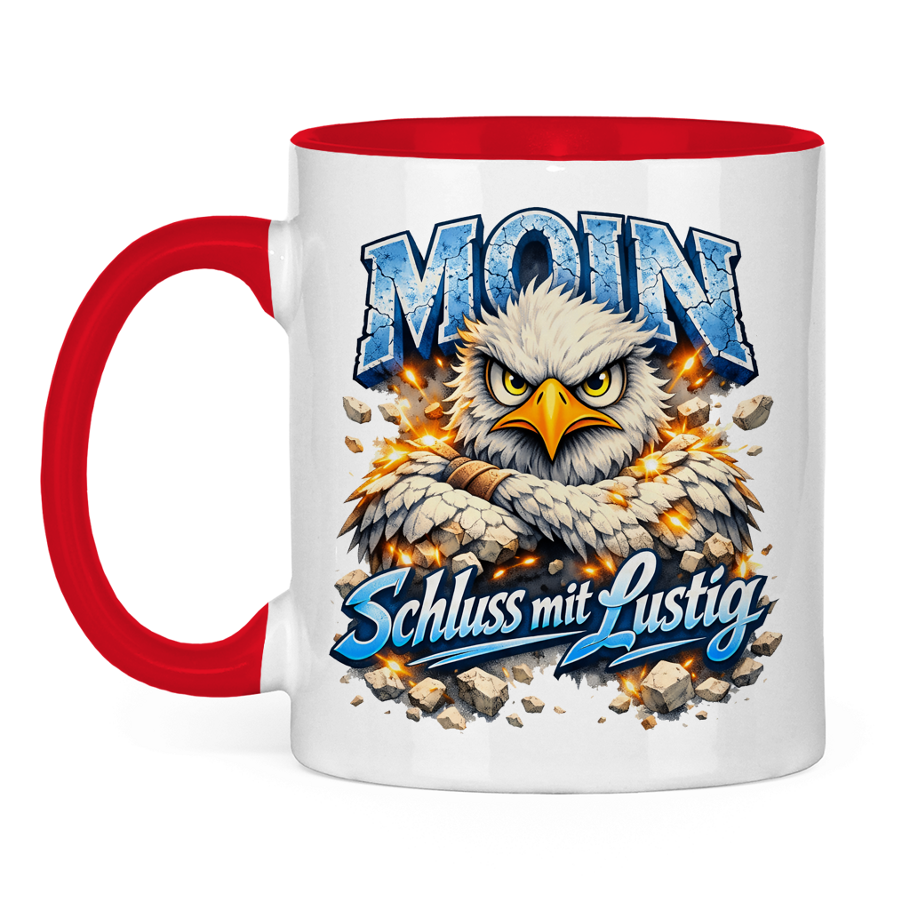 Keramik-Tasse zweifarbig   MOIN Schluss mit lustig #567