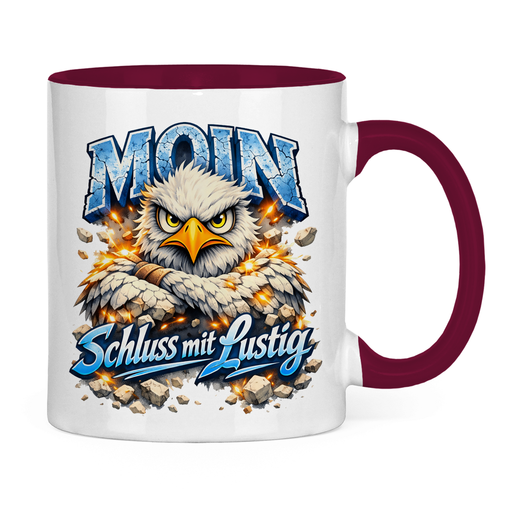 Keramik-Tasse zweifarbig   MOIN Schluss mit lustig #567