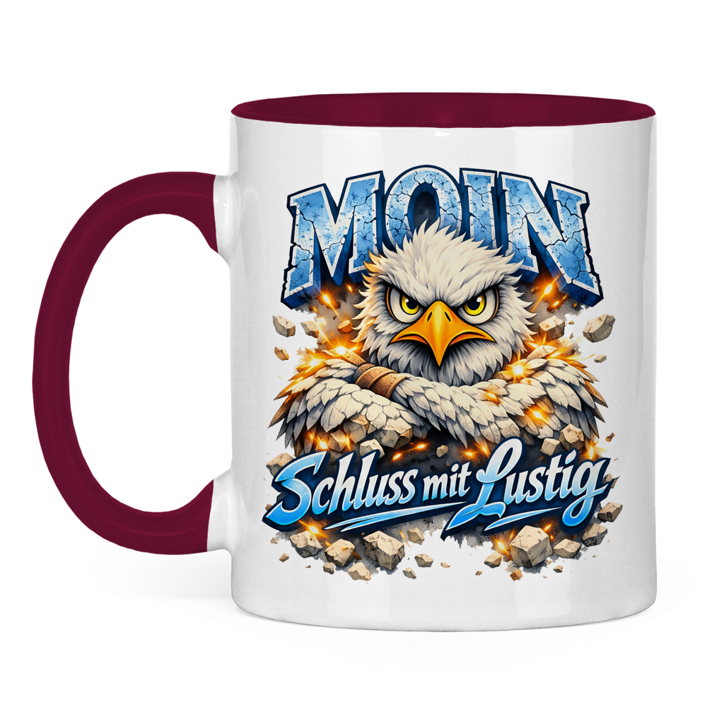 Keramik-Tasse zweifarbig   MOIN Schluss mit lustig #567