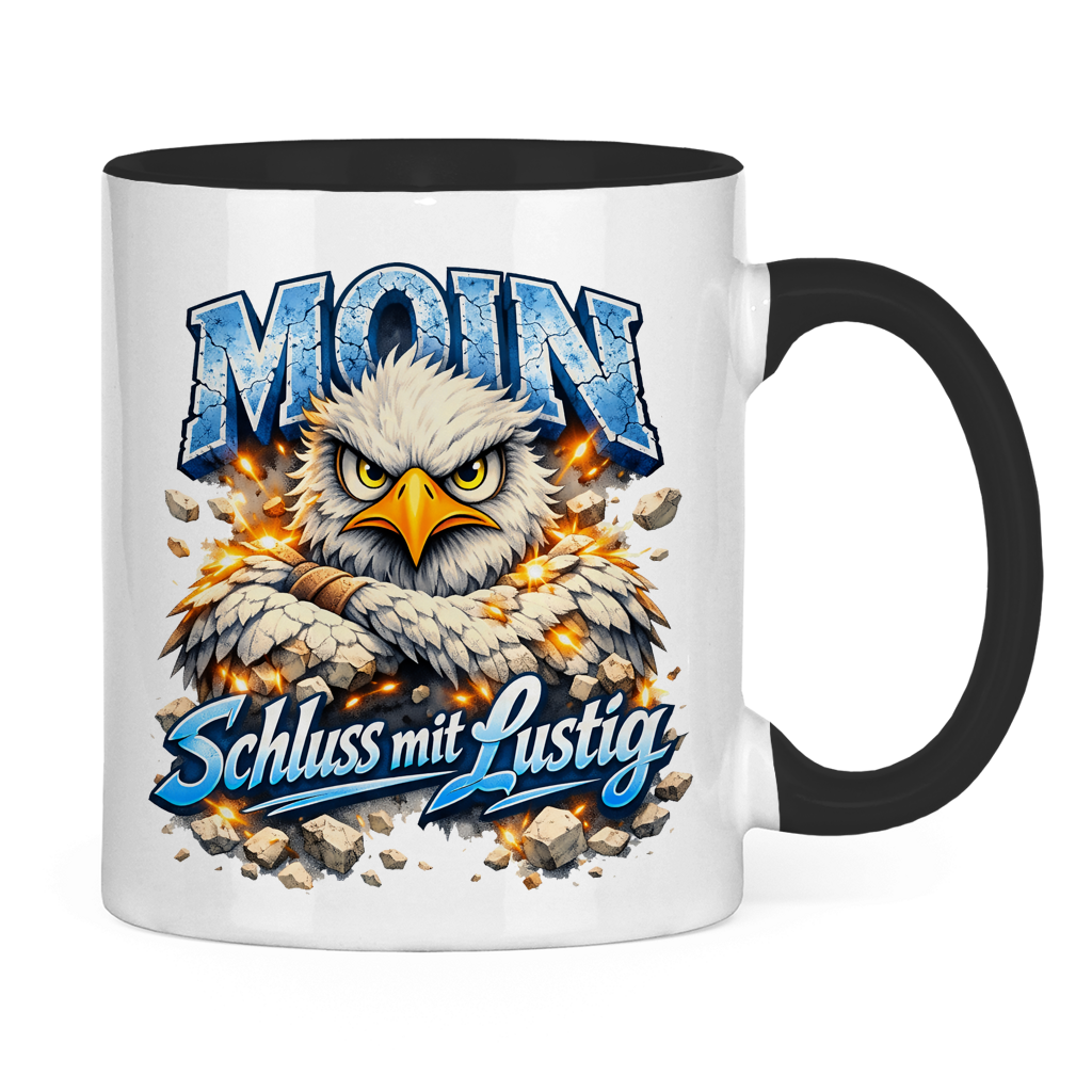 Keramik-Tasse zweifarbig   MOIN Schluss mit lustig #567