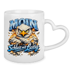 Keramik-Tasse mit Herzhenkel  MOIN Schluss mit lustig #567