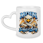 Keramik-Tasse mit Herzhenkel  MOIN Schluss mit lustig #567